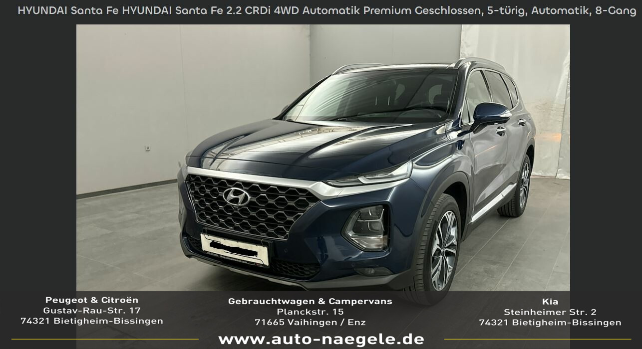 Santa Fe 2.2D Premium 4WD|Pano+Navi+Sitzbelüft.
