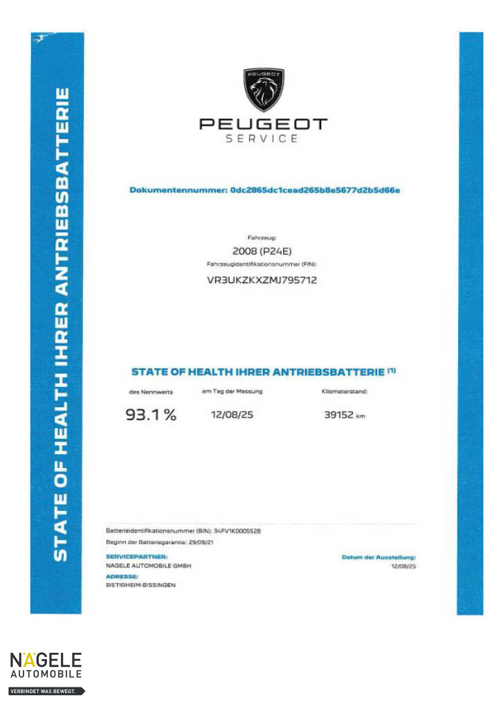 e2008 Elektromotor GT Pack Navi/Klima/LED/BC NSW