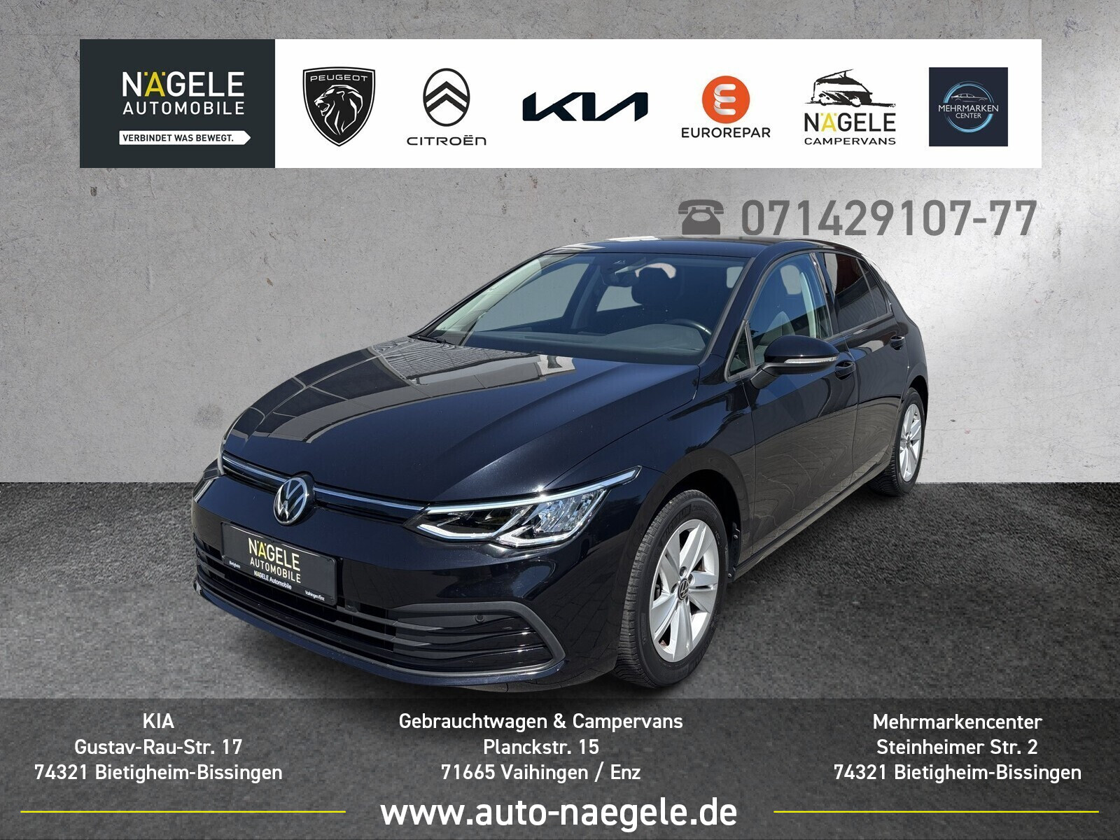 Golf VIII 1.5 TSI Life+ACC+Navi+LED+Carplay eFH.