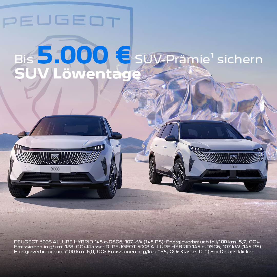 Beitragsbild SUV Peugeot Löwentage