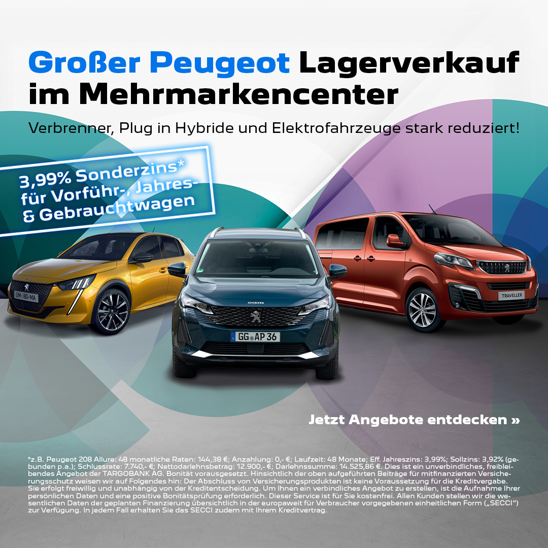 BB-Peugeot-Lagerverkauf-Aktion Peugeot Lagerverkauf